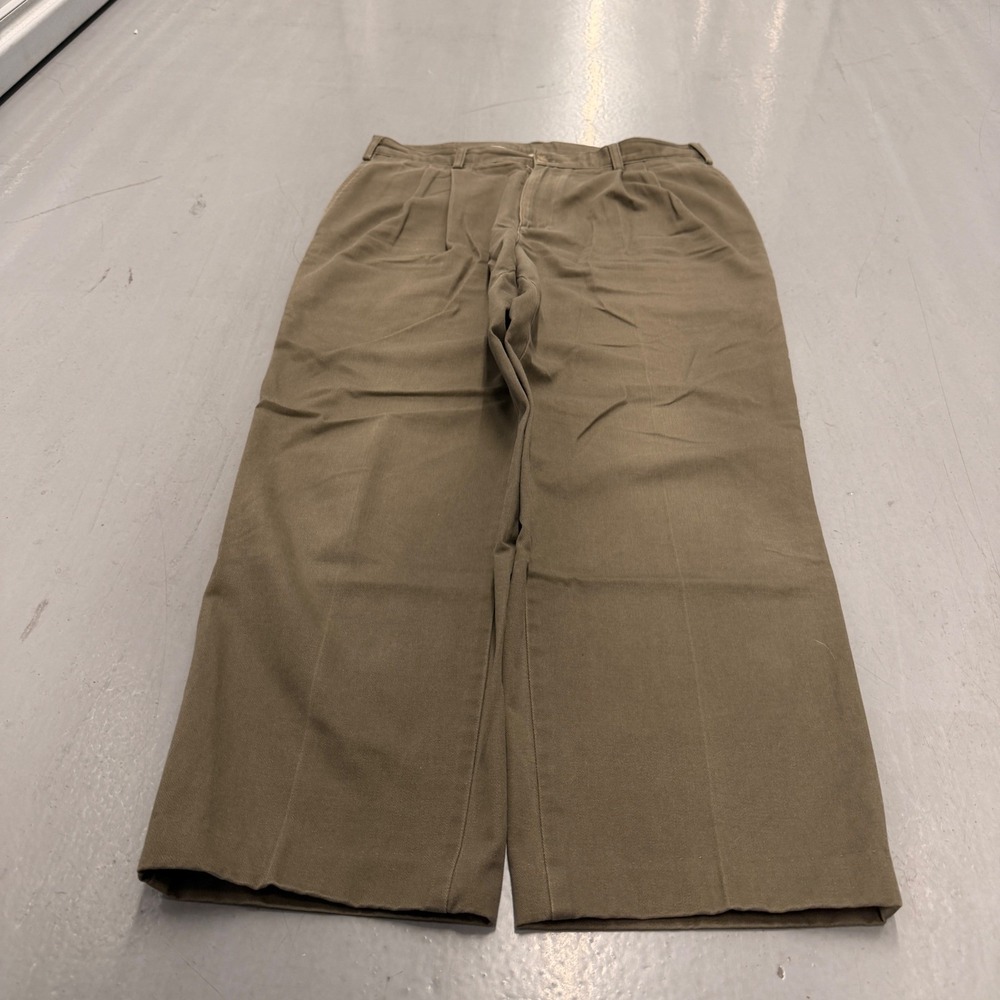 Savane Mens Pleated Khaki Chino Pants 34x32‎ Cotton Casual Work Office